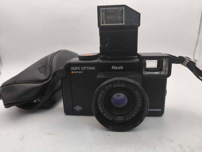 Agfa Optima - Sensor electronic Flash mit Tasche Analogt kompaktkamera