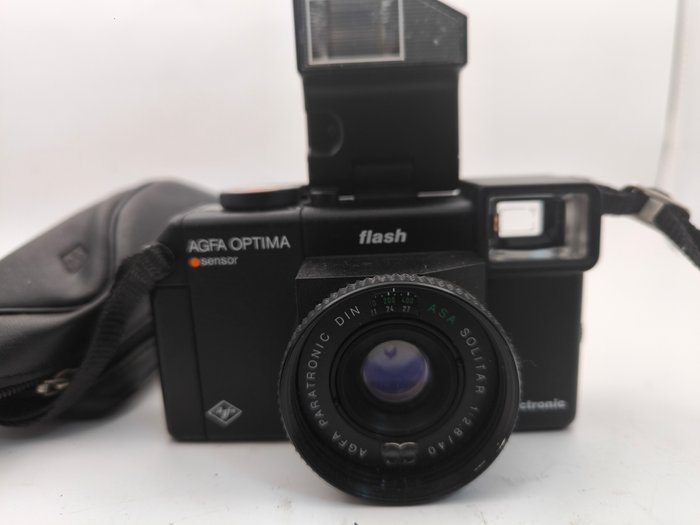 Agfa Optima - Sensor electronic Flash mit Tasche Analogt kompaktkamera