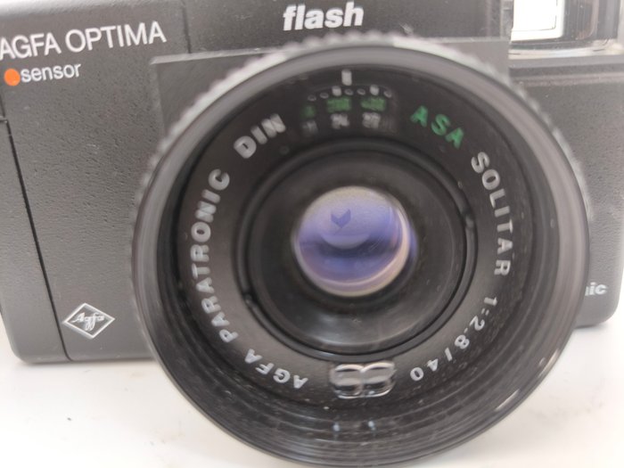 Agfa Optima - Sensor electronic Flash mit Tasche Analogt kompaktkamera