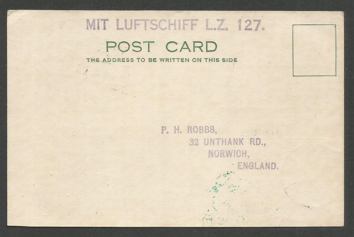 Tyske Kejserrige 1931 - Luftskib 'Graf Zeppelin' Islandfahrt postkort 30.6.1931 - Mi# 455