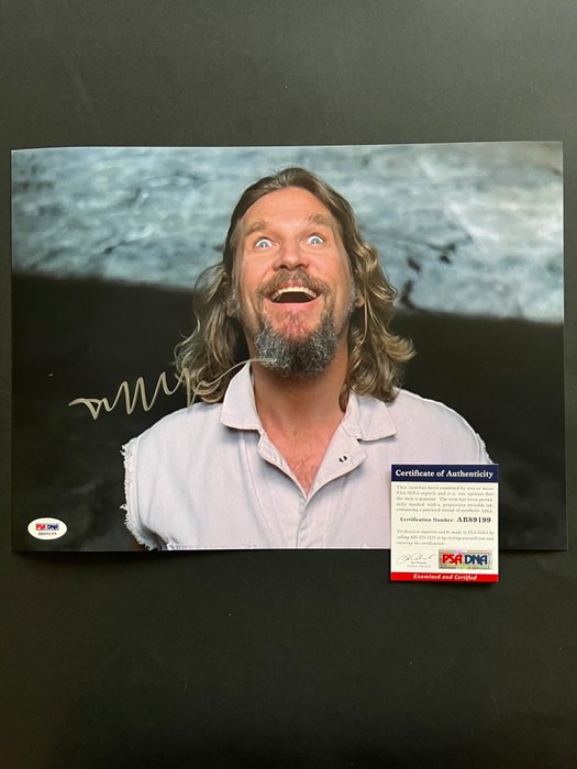 The Big Lebowksi - Jeff Bridges (The Dude) - Signed in Person - with PSA/DNA Certificate - Autograph photo - No Reserve!