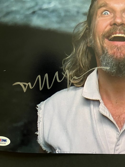 The Big Lebowksi - Jeff Bridges (The Dude) - Signed in Person - with PSA/DNA Certificate - Autograph photo - No Reserve!