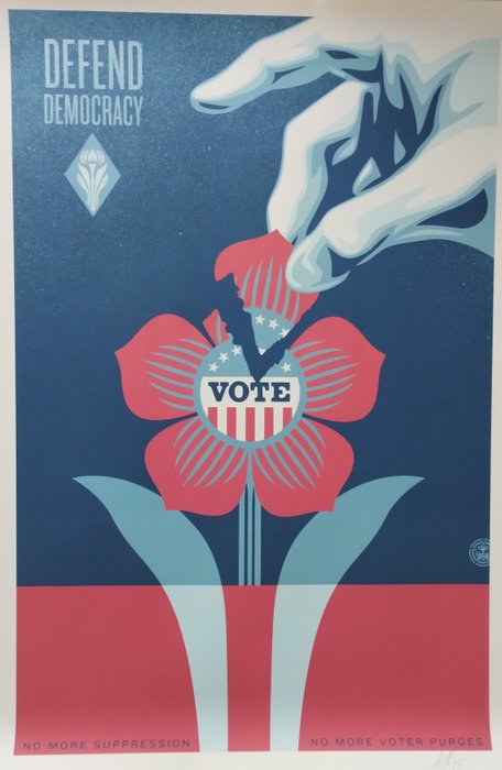 Shepard Fairey (OBEY) (1970) - Defend Democraty