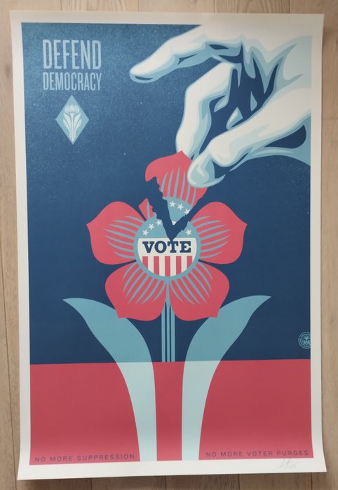 Shepard Fairey (OBEY) (1970) - Defend Democraty