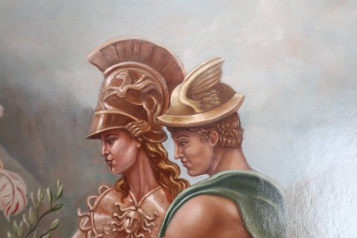 Mihai Pandelescu - Athena and Hermes welcoming a visitor at mount Olympus