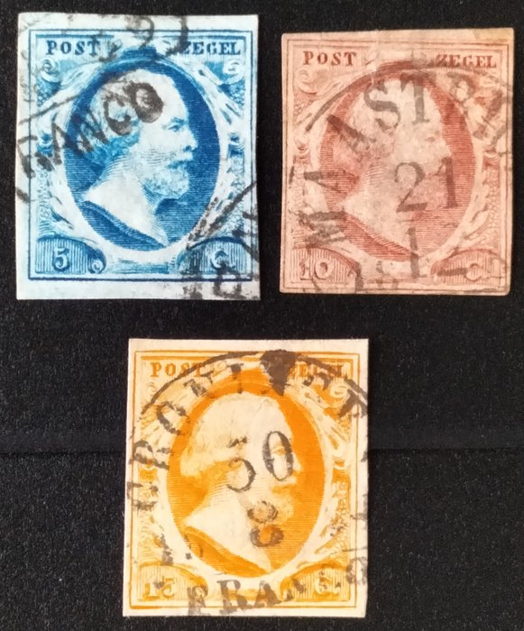 Holland 1852/1913 - Første emission W 3 og 100 års uafhængighed - NVPH 1 - 3 + 90 - 100