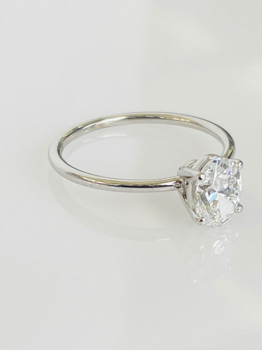 Forlovelsesring - 14 karat Hvidguld -  1.01ct. tw. Diamant (Natur)