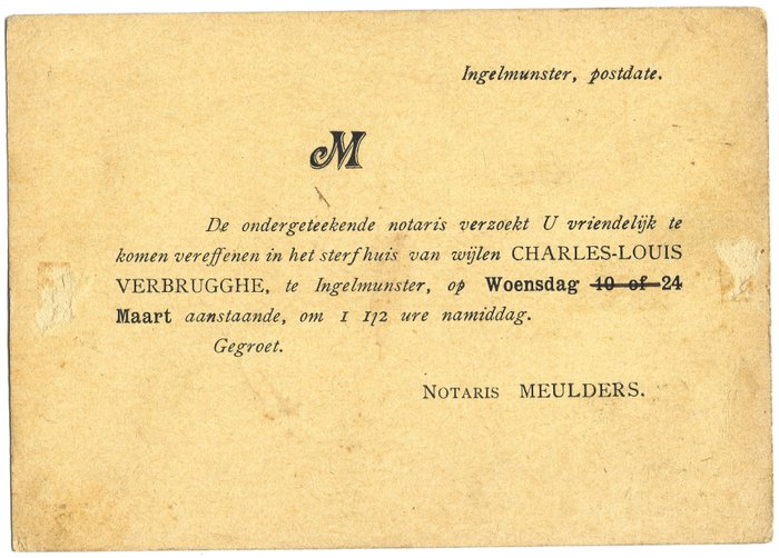 Belgien  - Sjældent kort med nr. 81 fra 1909 med REBUT stempel + forklaring hvorfor REBUT - Se beskrivelse