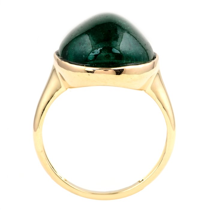 Ring - 14 karat Gulguld -  15.65ct. tw. Smaragd