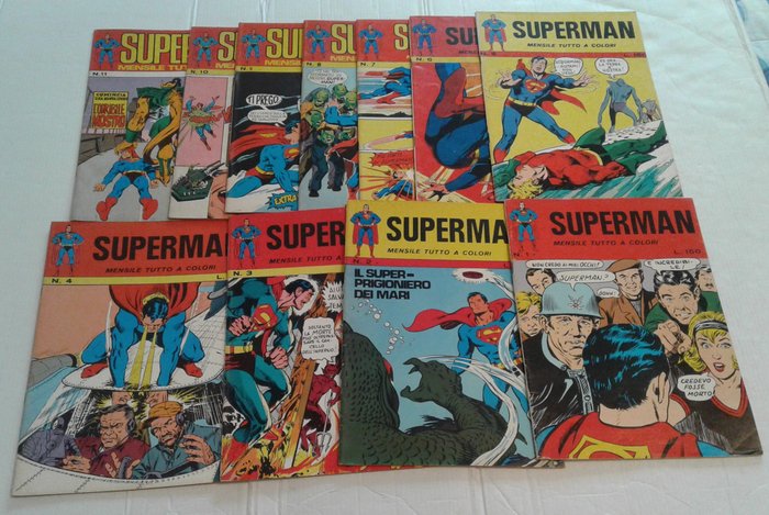 Superman 1/11 completa - 1° serie williams - 1 Comic collection - Første udgave - 1971