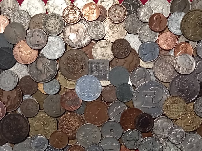 Verden. Large lot of World Coins (more than 300 coins), 1700 to present  (Ingen mindstepris)