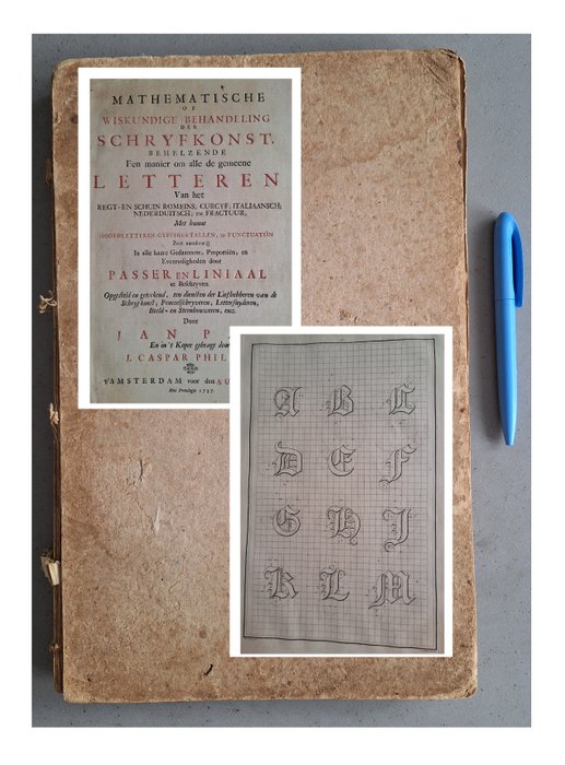 Jan Caspar Philips - Mathematische of Wiskundige Behandeling der Schryfkonst - 1737