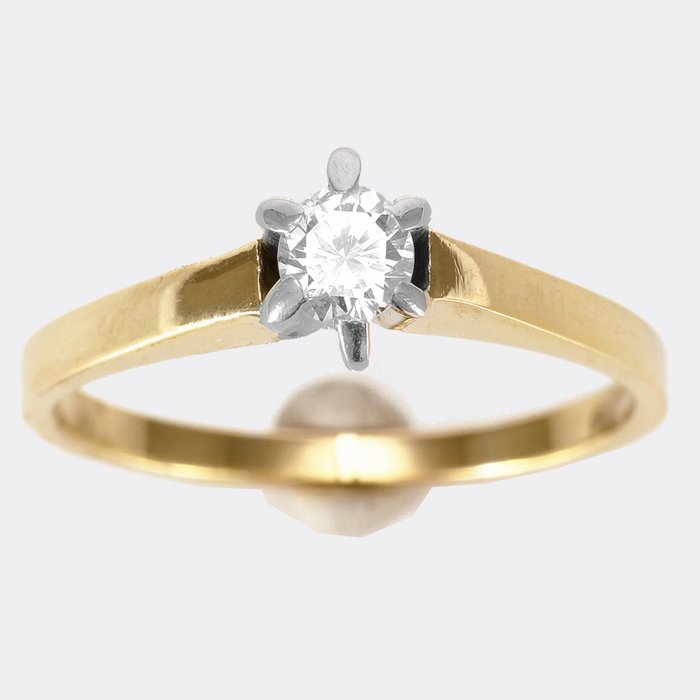 Ingen mindstepris - Designer jewellery - Ring - 14 karat Gulguld, Hvidguld -  0.38ct. tw. Diamant (Natur)  - Huscertifikat