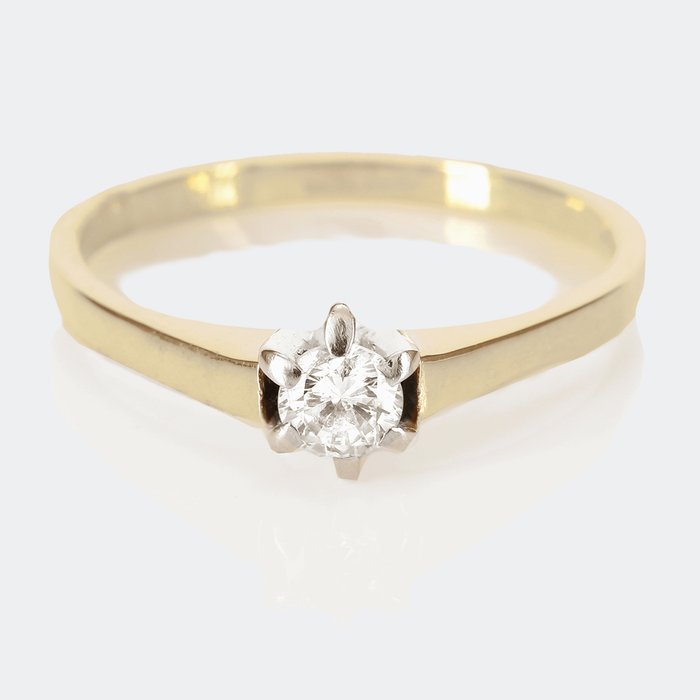 Ingen mindstepris - Designer jewellery - Ring - 14 karat Gulguld, Hvidguld -  0.38ct. tw. Diamant (Natur)  - Huscertifikat