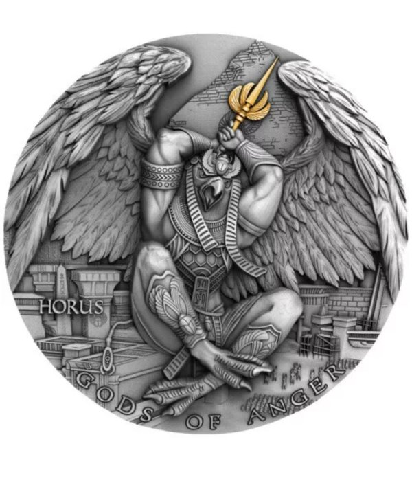 Niue. 5 Dollars 2020 Horus - Gods of Anger, 2 Oz (.999)