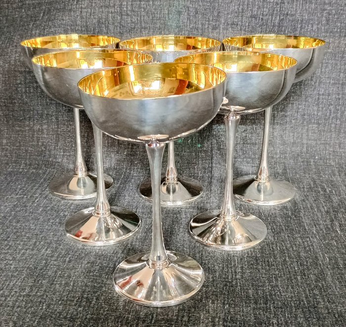 Made in Italy - Champagneglas (6) - 24 kt guld