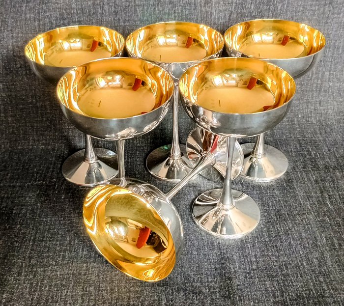 Made in Italy - Champagneglas (6) - 24 kt guld