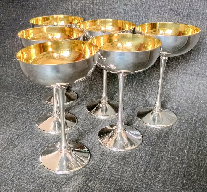 Made in Italy - Champagneglas (6) - 24 kt guld