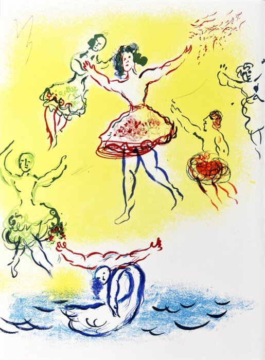 Marc Chagall (1887-1985) - Sketch for Swan Lake