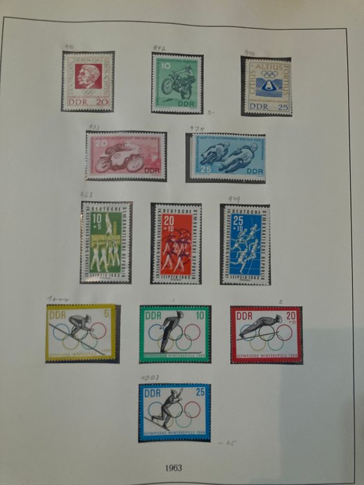 Tyskland 1963/1990 - DDR COMPLETE Samling på 3 store album alle MNH frimærker