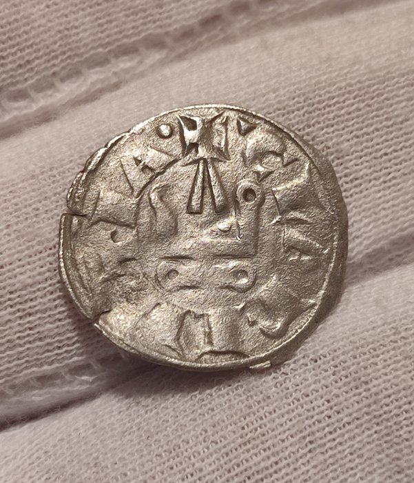 Korsfarerstater i det østlige Middelhav. William II of Villehardouin (1246 - 1278). Silver Denier  (Ingen mindstepris)