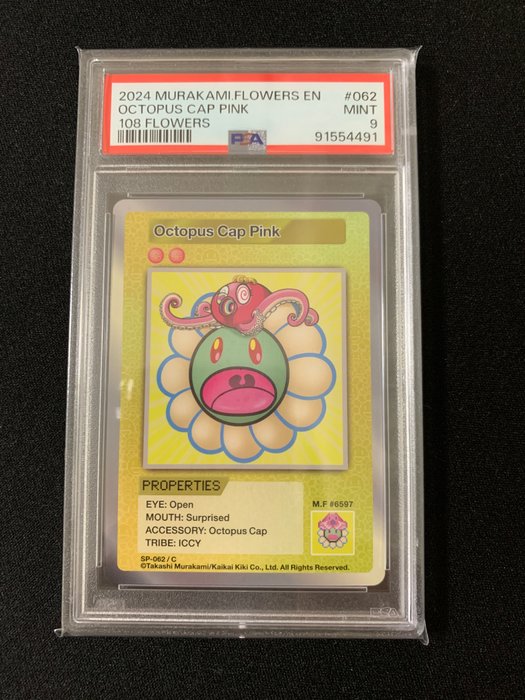 Murakami.Flowers Collectible Trading Card Graded card - 108 Flowers - Octopus Cap Pink - 108 Flowers - PSA 9