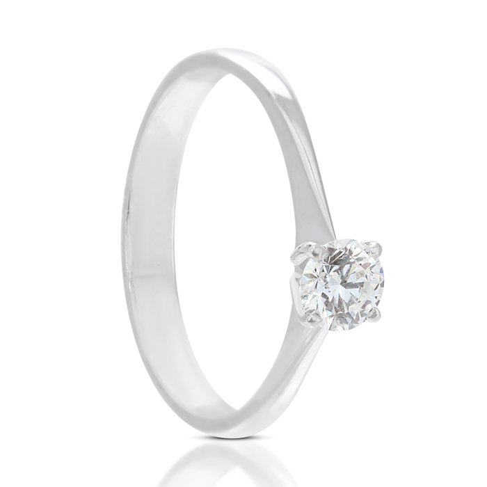 Ring - 18 kraat Hvidguld -  031ct tw Diamant (Natur)