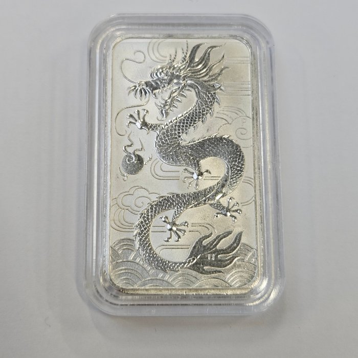 Australien. 1 Dollar 2018 Rectangular Dragon Bar, 1 Oz (.999)  (Ingen mindstepris)