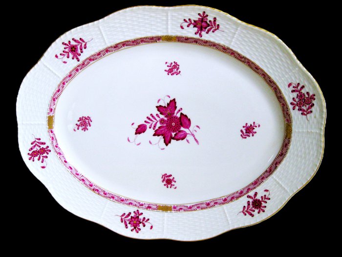 Herend - Bordservice - serveringsskål - kinesisk buket - mønster "Apponyi Purple" 36,5 cm. - Porcelæn