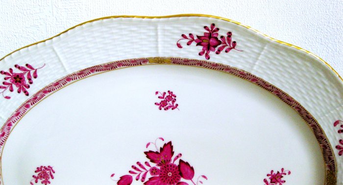 Herend - Bordservice - serveringsskål - kinesisk buket - mønster "Apponyi Purple" 36,5 cm. - Porcelæn