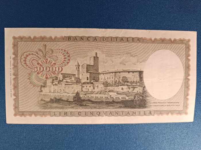 Italien, Den Italienske Republik. - 50.000 Lire 1974 "Leonardo" - Gigante BI 78D; Pick 99