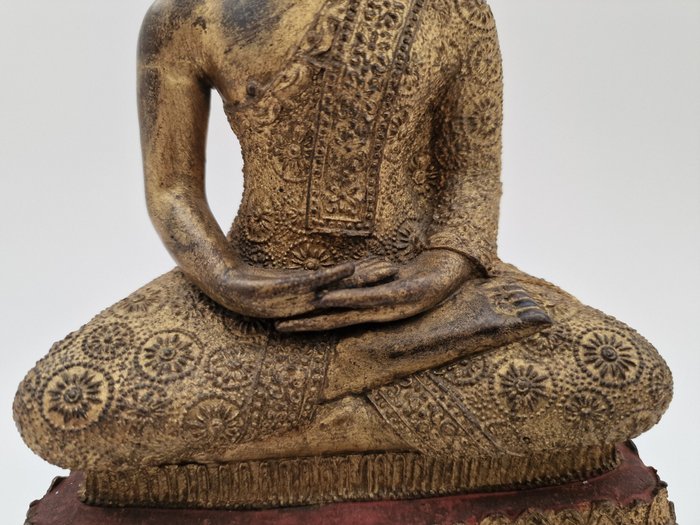 Buddha bronze 42 cm - Naga Throne - Thailand