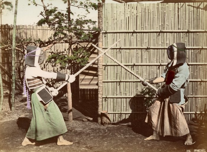 Kusakabe Kimbei Farsari et divers Yokohama School - "Fencing"