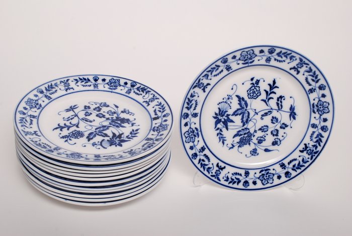 Wächtersbacher Steingutfabrik - Middagssæt til 12 (36) - Zwiebelmuster blau - Porcelæn