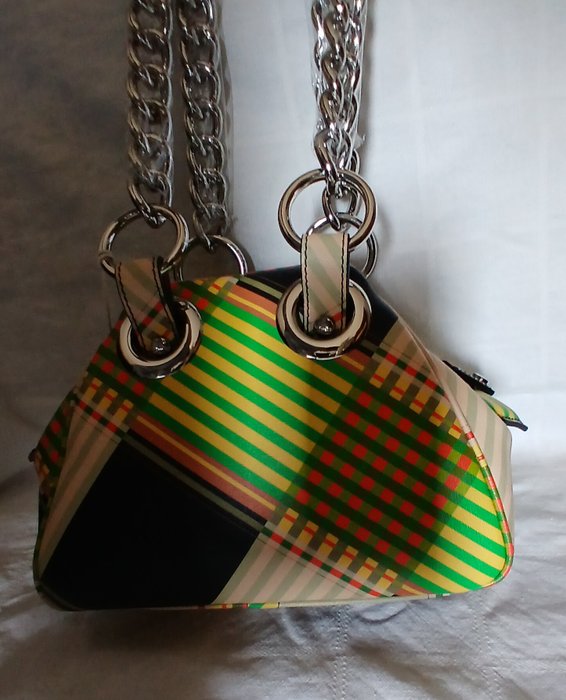 Vivienne Westwood - Archive Orb Chain - Handbag Saffiano Tartan - Håndtaske