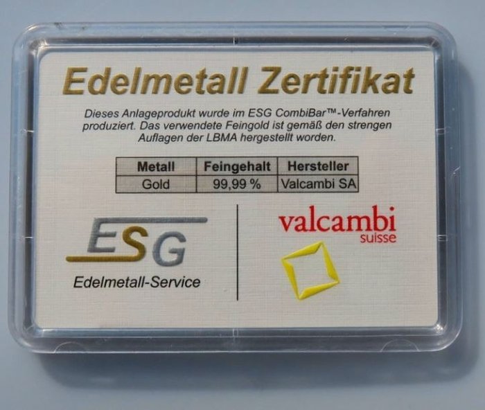 5 gram - Guld - Valcambi, Switzerland, ESG