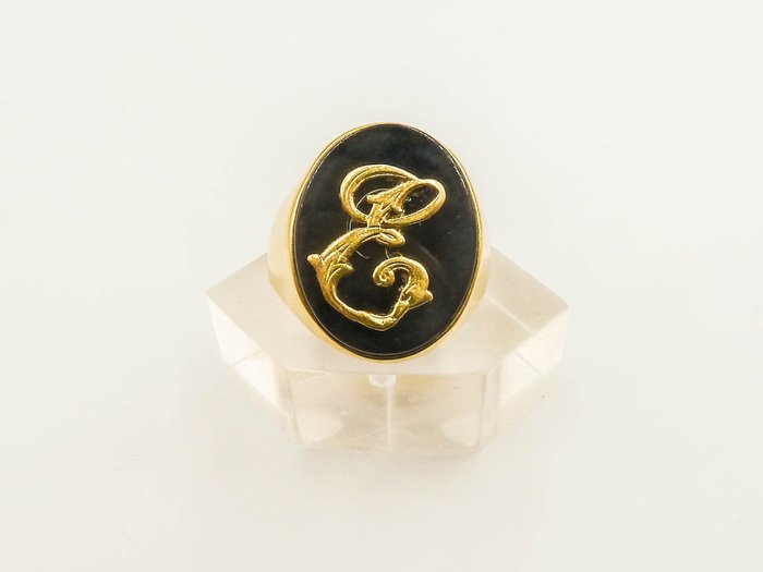 Ring - 18 kraat Gulguld - Onyx