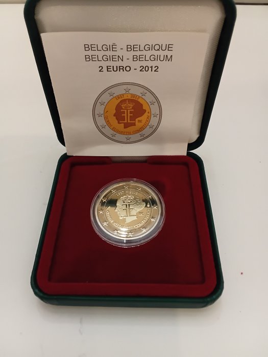 Belgien. 2 Euro 2012 "10 Years Euro" + "Queen Elisabeth" (2 monete) Proof  (Ingen mindstepris)