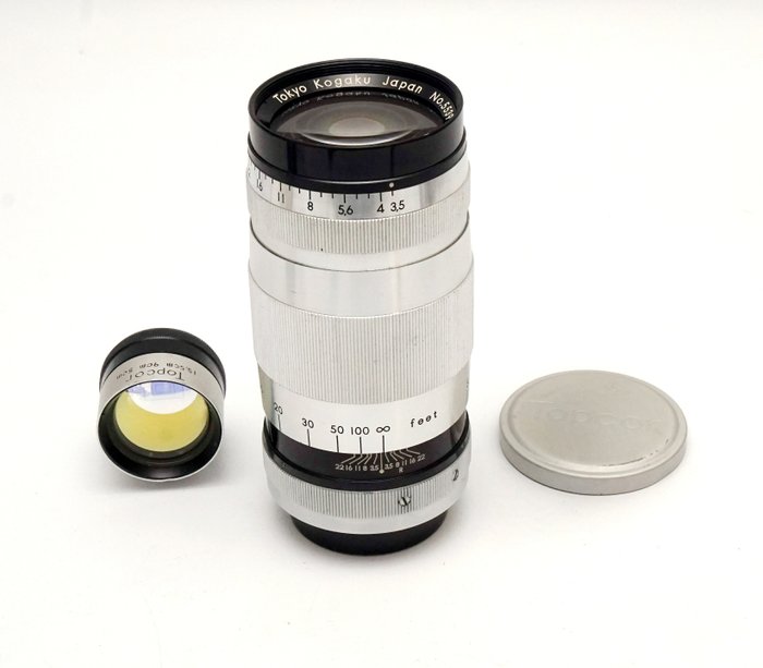 Tokyo Kogaku Topcon Lens Set 13,5cm f3,5 In M39 Vatting Met RF Koppeling NO RESERVE (Camera Not Included) Kameralinse