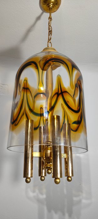 Loftslampe i stearinlys stil - Glas, Metal