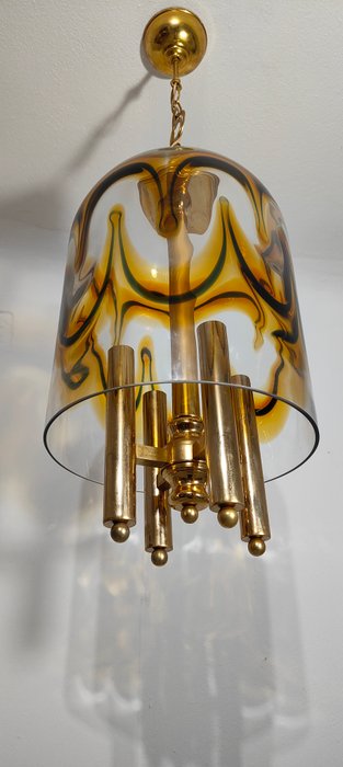 Loftslampe i stearinlys stil - Glas, Metal