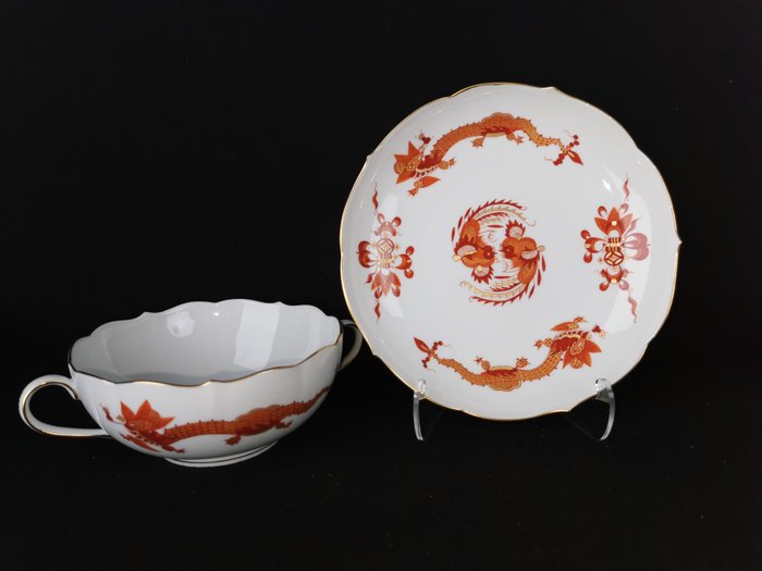 Meissen - Sæt suppeskåle (6) - Drago Corte Rosso - 1.Wahl - Free shipping - Keramik