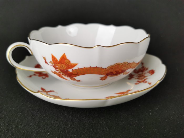 Meissen - Sæt suppeskåle (6) - Drago Corte Rosso - 1.Wahl - Free shipping - Keramik