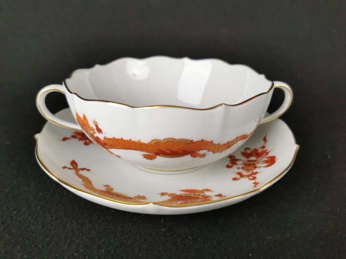 Meissen - Sæt suppeskåle (6) - Drago Corte Rosso - 1.Wahl - Free shipping - Keramik