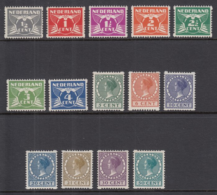 Holland 1930 - Tosidet hjørnerulleperforering - NVPH R57/R70