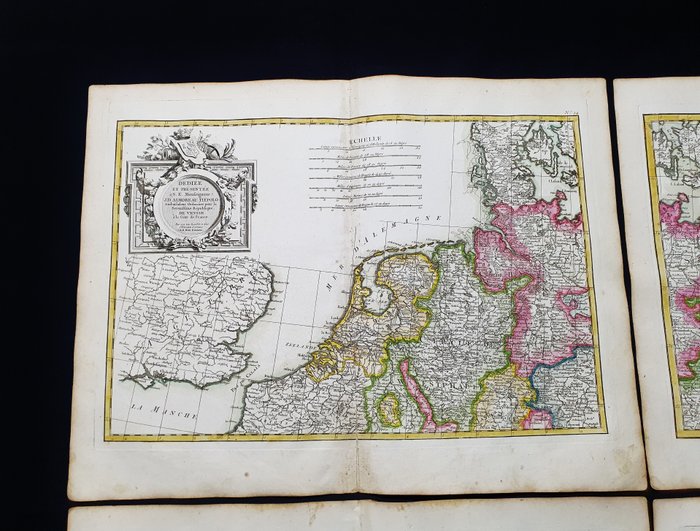 Europa - [Lot med 4 ark] - Holland / Tyskland / Nordeuropa; G. Rizzi Zannoni / Janvier / Lattre - Carte de l'Empire d'Alemagne, avec les Etats de Boheme - 1761-1780