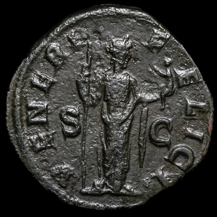 Romarriket. Julia Mamaea (Augusta, AD 222-235). Sestertius Roma - VENERI FELICI, Venus  (Ingen mindstepris)