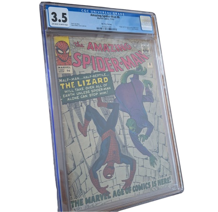 Amazing Spider-Man 6 - UK Price Variant - 1 Graded comic - 1963 - CGC 35