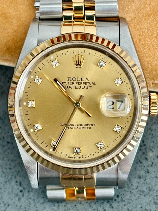 Rolex - Oyster Perpetual Datejust Diamonds - Ref. 16233G - Mænd - 1990-1999