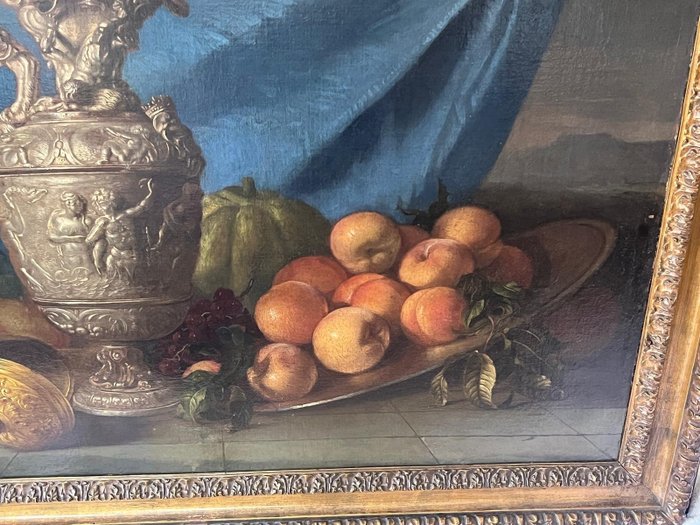 Meiffren Comte (1630-1705) - Still life with jug of wine and fruit